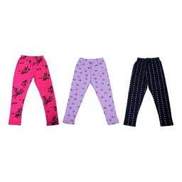FRENCH KLEIDER Girls Pack Of 3 Printed Mid-Rise Churidar-Length Leggings-image-26