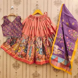 BAESD Girls Printed Ready to Wear Lehenga & Blouse With Dupatta-picture-4