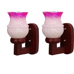 Somil Premium Designer Glass Wall / Night Lamp Elegant & Stylish Dcor Accent for Modern Interiors, color- Pink, White, Size:- 16.5 X 24.5 X 27 CM-image-92