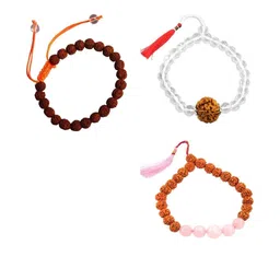 Divine souvenirs Unisex Set Of 3 Artificial Beaded Elasticated Bracelets-9