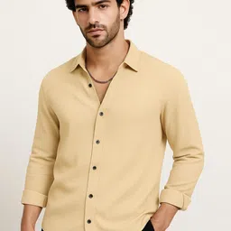 IKON FASHION Textured Spread Collar Slim Fit Shirt-picture-32