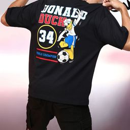 HIGHLANDER Men Donald Duck Printed Drop Shoulder Sleeves Tshirt-image-29