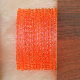 KOTTIAR CREATIONS Set Of 12 Crystal Studded Glass Bangles-17