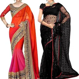 jayant creation Multicoloured Poly Georgette Sarees-picture-20