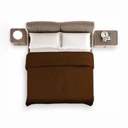 IVAZA Coffee Brown Printed Microfiber 233 GSM Double Bed Comforter-picture-35