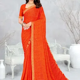 KALINI Orange Chiffon Printed Daily Wear Saree-picture-9
