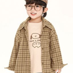 LULU & SKY Boys Tartan Checks Opaque Checked Casual Shirt-image-3