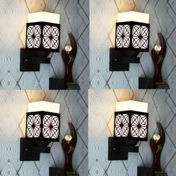 Gojeeva Black Wood Square Shaped Wall Lamp-picture-2