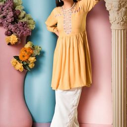 SAHASIKA Women Ethnic Motifs Embroidered Pleated Thread Work Kurta with Palazzos-picture-24