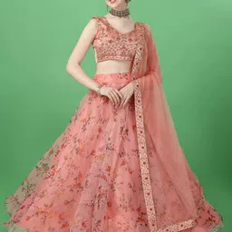 BAESD Printed Semi-Stitched Lehenga & Unstitched Blouse With Dupatta-picture-18