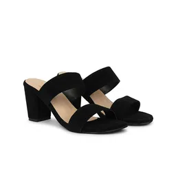 dbcooper Women Velvet Block Heels Sandals-27