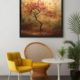 999Store Pink & Brown Tree Printed Canvas Wall Art-picture-4