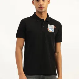 United Colors of Benetton Men Printed Polo Collar Pure Cotton Applique T-shirt-image-82
