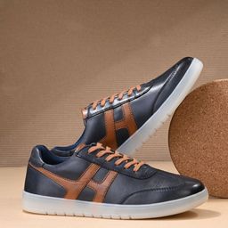 Overdrive Men Colourblocked Leather Sneakers-image-69