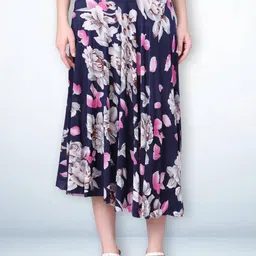 Jinfo Women Floral Printed High-Low Hem Midi Skirt-image-39