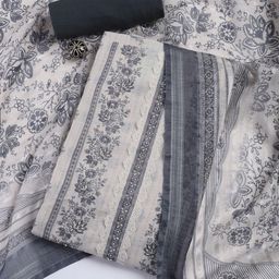 Meena Bazaar Floral Printed Embellished Linen Unstitched Dress Material-image-79