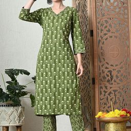VIDHANI Women Bandhani Printed Regular Pure Cotton Kurta with Trousers & With Dupatta-picture-26