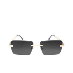 ZAADRAN Unisex Black Lens Rectangle Sunglasses With UV Protected Lens image 3