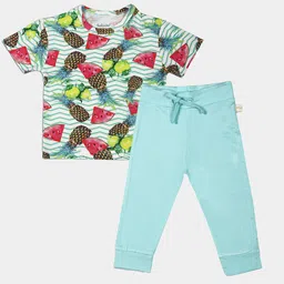 Softsens Unisex Kids Printed T-shirt with Leggings-image-32