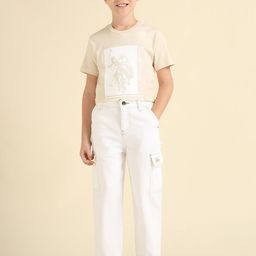 U.S. Polo Assn. Kids Boys Baggy Mid-Rise Pure Cotton Cargos Jeans-picture-7