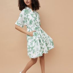 Colour Me by Melange Women Floral Print Shirt Collar A-Line Mini Dress-image-35