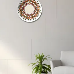 THE QUIRKY HOME White & Yellow Printed Lightweight Decorative Ceramic Wall Plate-12