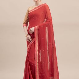 DIVASTRI Ethnic Motifs Embroidered Saree-picture-18