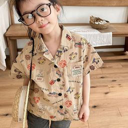 LULU & SKY Girls Graphic Printed Short Sleeves Boxy Shirt-image-75