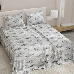 EverHOME Manzar White Floral Printed Pure Cotton 144 TC Queen Bedsheet Set 2.54 m x 1.75 m-image-17