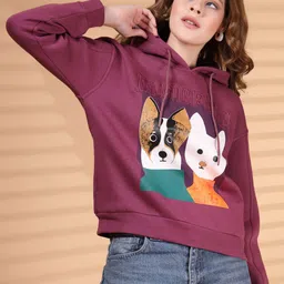 Thirty Threads Women Printed Hooded Sweatshirt-picture-24