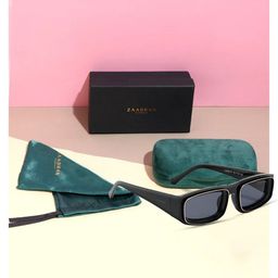 ZAADRAN Unisex Rectangle Sunglasses with Polarised and UV Protected Lens SUDAN-BLACK-8