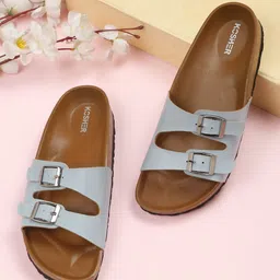 Kosher Women Open Toe Flats with Buckles-picture-49