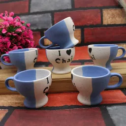 laghima jadon White & Blue Printed Ceramic Cups Set of Cups-image-51