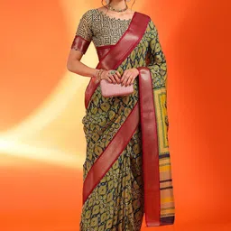 Mitera Zari Silk Blend Sungudi Saree-26