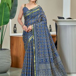 DIVASTRI Zari Bagru Saree-31