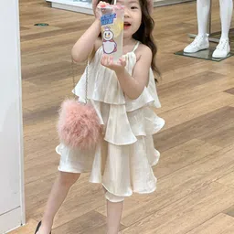 Xsole Girls Flutter Sleeve Fit & Flare Mini Dress-image-9