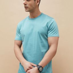 CODE by Lifestyle Men Solid Round Neck Cotton T-shirt-picture-3