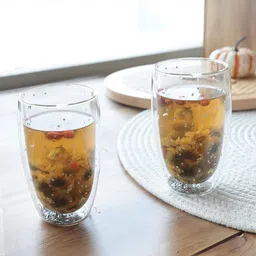 Kuber Industries Transparent Textured Glass Transparent Mugs Set of Cups and Mugs-15