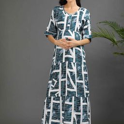 GOLDSTROMS Print Maternity Maxi Dress-image-35