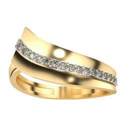 VALANOVA Yellow Gold Plated Sterling Silver Certified 0.16 Ct Lab Grown Diamond Ring-image-43