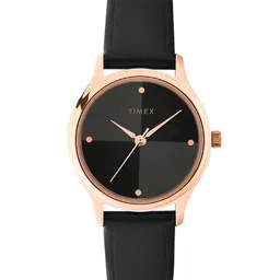 Timex Women Brass Embellished Dial & Leather Straps Analogue Watch TWTL87SMU03-55