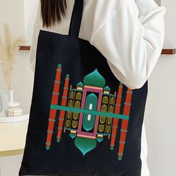 MAATIR DESIGNS Printed Shopper Tote Bag with Applique-10