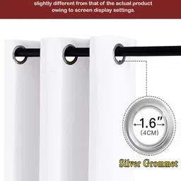 IVAZA White Polyester Window Curtains image 4