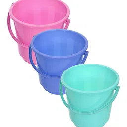 Kuber Industries Blue & Green 3 piece Solid Plastic Bath Accessories Set-13