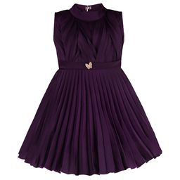 Wish Karo Girls Solid Sleeveless Fit and Flare Frock Dress With Belt-image-72