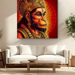 999Store Red & Yellow Canvas Religious Wall Paintings-image-72
