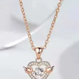 Wynona 925 Sterling Silver-Plated Stones Studded Heart Shaped Pendant With Chain-16