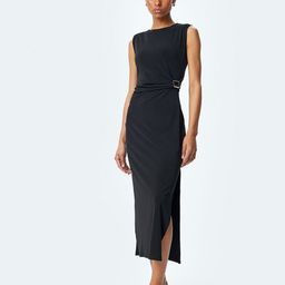 Koton Round Neck Sheath Midi Dress-image-76