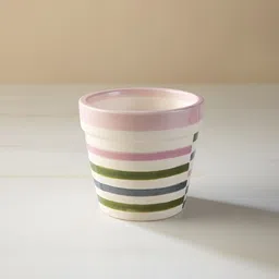 FREEDOM TREE Pink & Purple Colored Striped Ceramic Planters-13