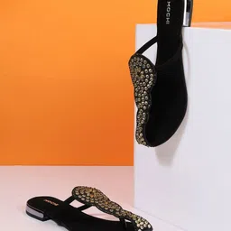 Mochi Women Ethnic Open Toe Flats Ethnic - Embellished-picture-36